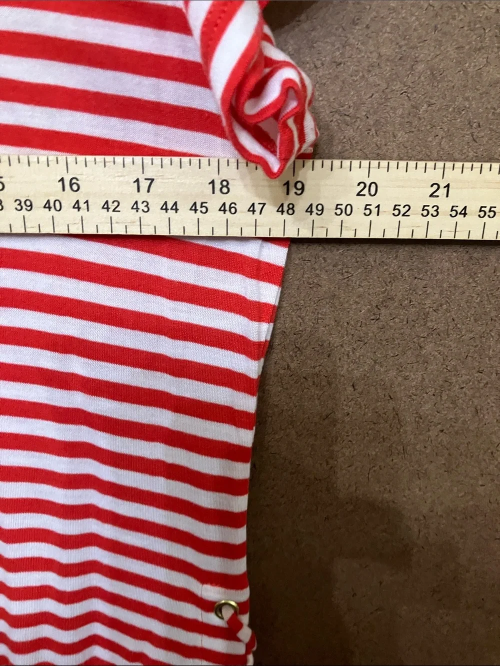 Michael Kors Red and White Striped Short Sleeve Tee
